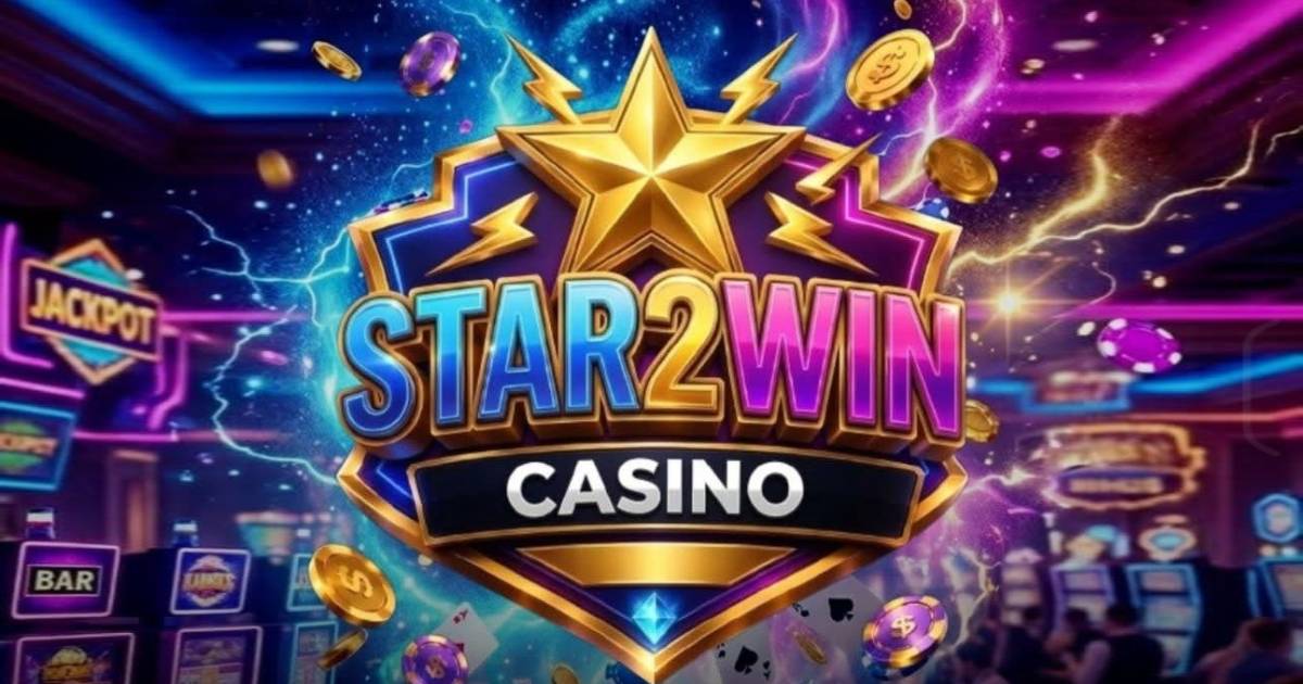 Main banner showing Star2Win Casino on mobile and desktop screens
